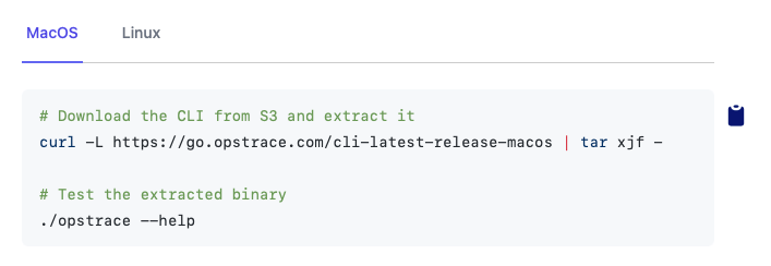 Tabs on Opstrace Documentation